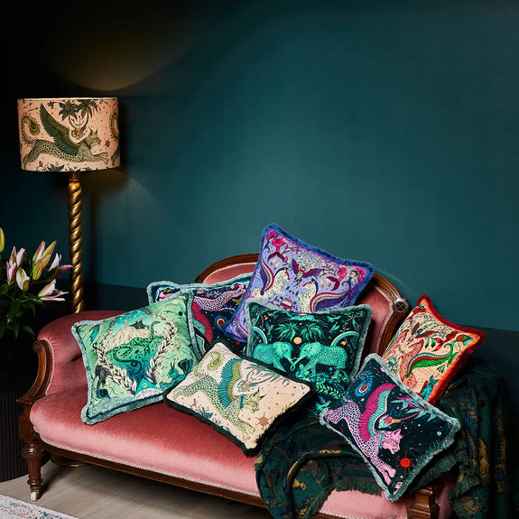 Pink | Odyssey Luxury Velvet Cushion in Pink, designed in London by Emma J Shipley