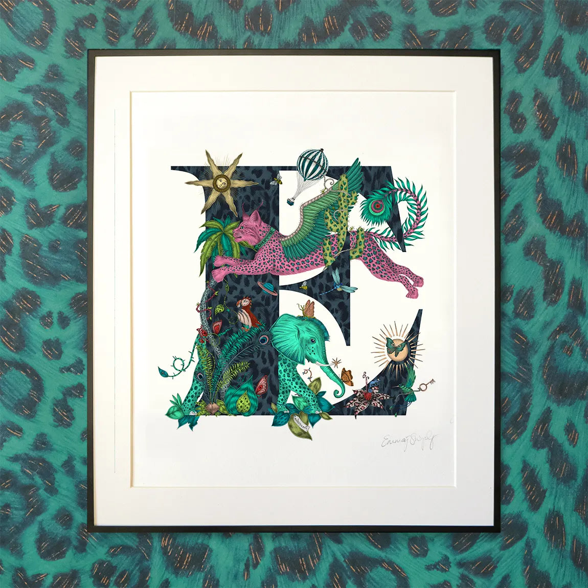 'E' Monogram Fine Art Print