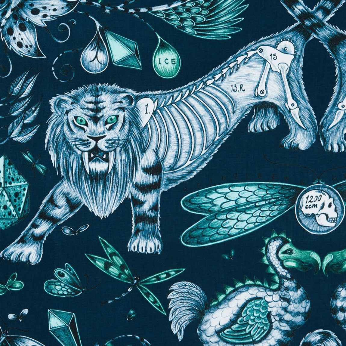 Extinct Cotton Satin Fabric