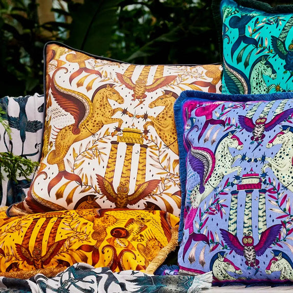 Gold | Odyssey Luxury Velvet Cushions, designed in London by Emma J Shipley