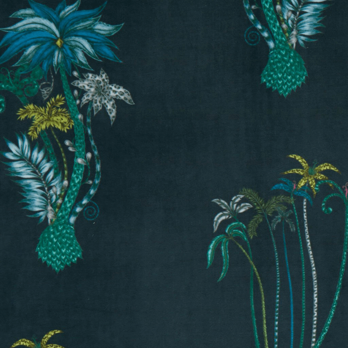 Jungle Palms Velvet Fabric