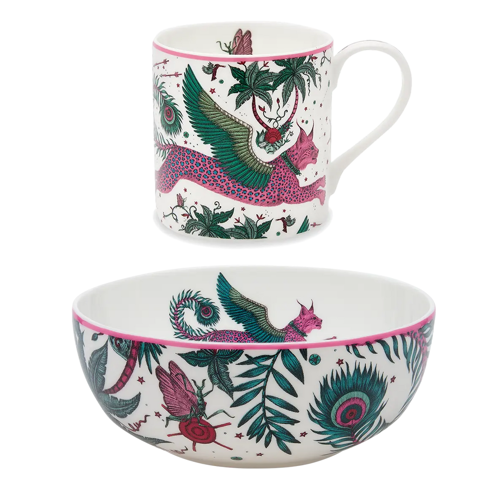 Lynx Mug & Bowl Breakfast Set