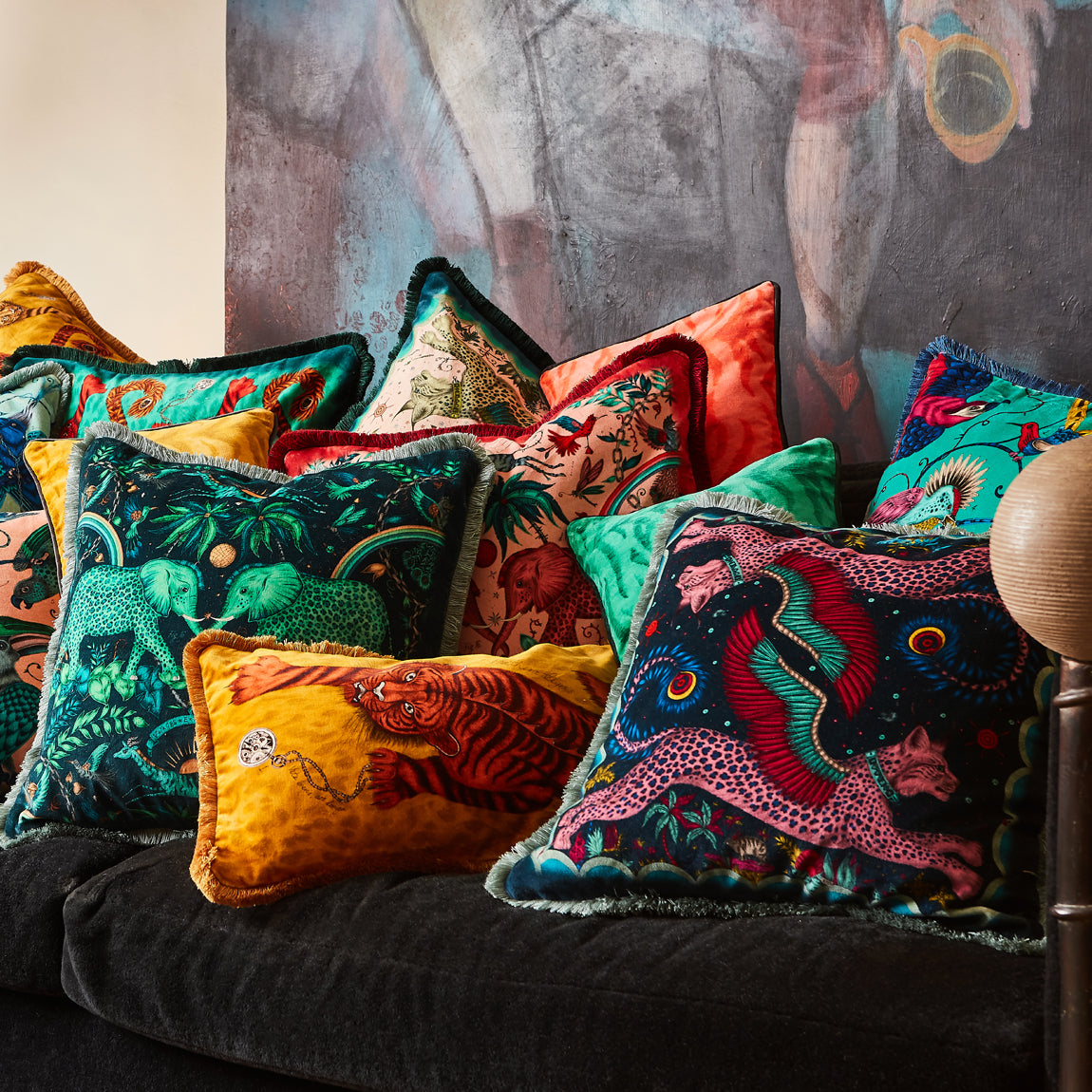 Emma J Shipley Lynx Luxury Velvet Cushion