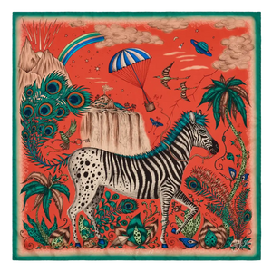 Lost World Silk Twill Scarf - Red Leopard - Spring swatch icon