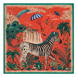 Lost World Silk Twill Scarf - Red Leopard - Spring