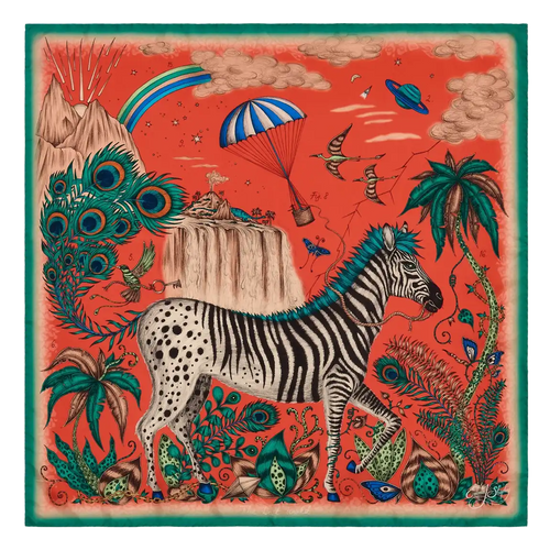 Lost World Silk Twill Scarf - Red Leopard - Spring swatch icon
