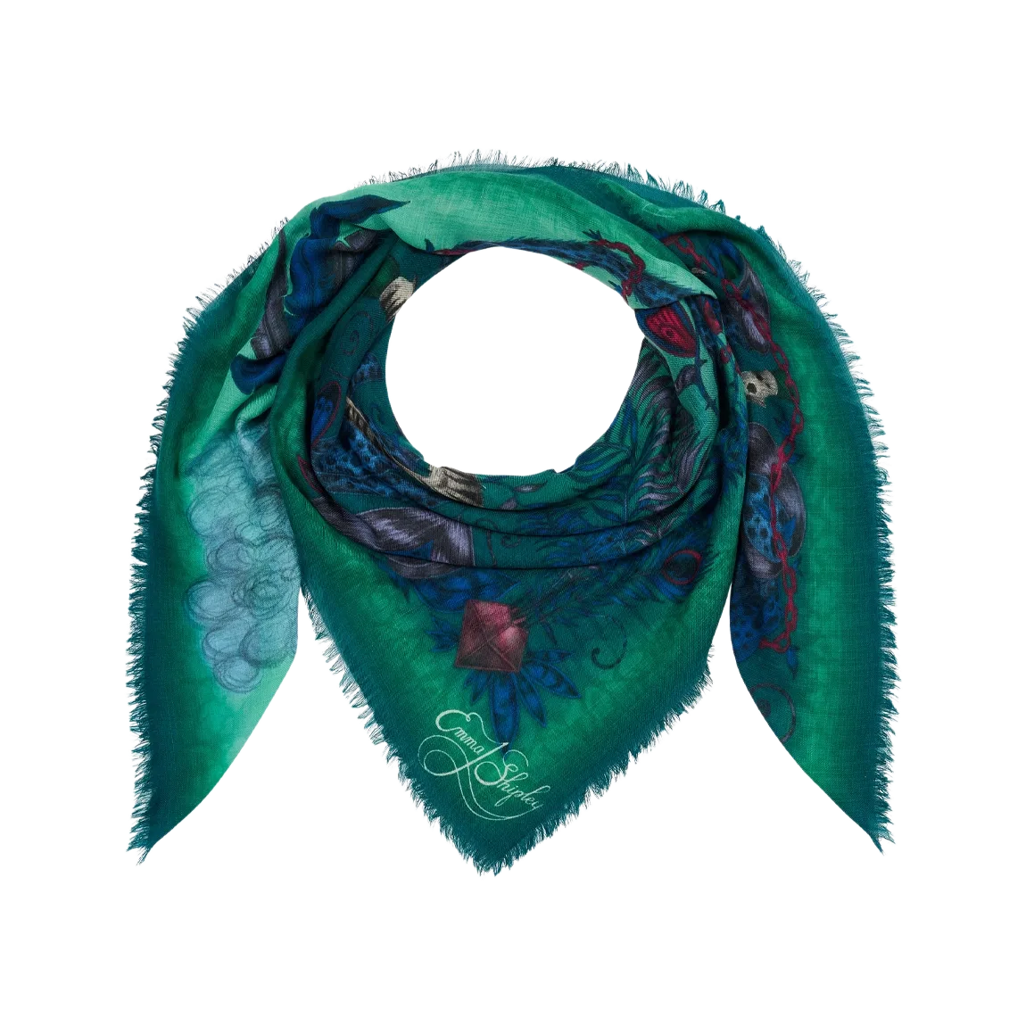 Lost World Fine Wool Scarf - Red Leopard - Summer