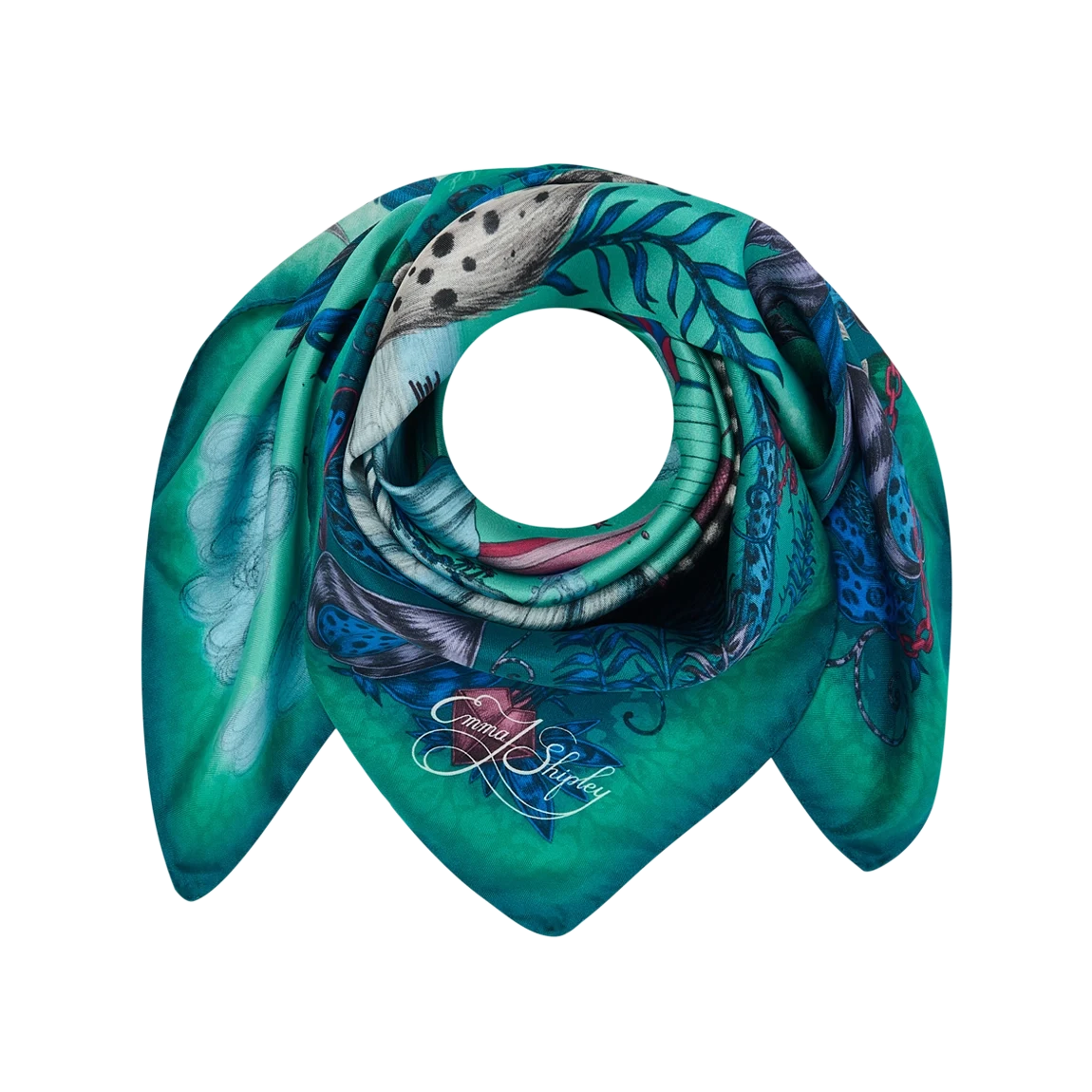 Lost World Silk Twill Scarf - Red Leopard - Summer