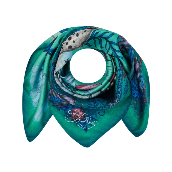 Lost World Silk Twill Scarf - Red Leopard - Summer