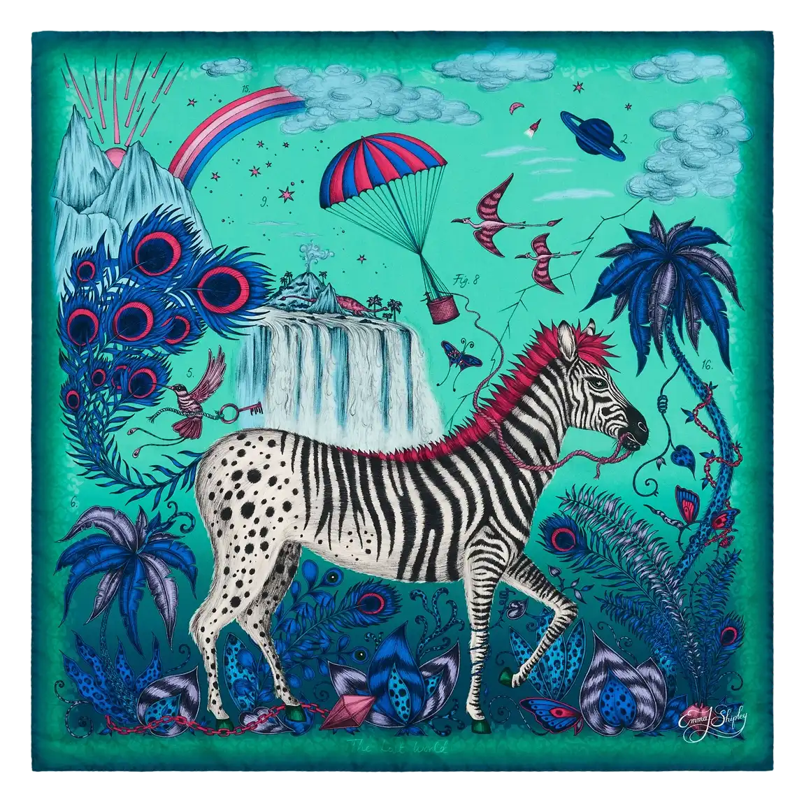 Lost World Silk Twill Scarf - Red Leopard - Summer
