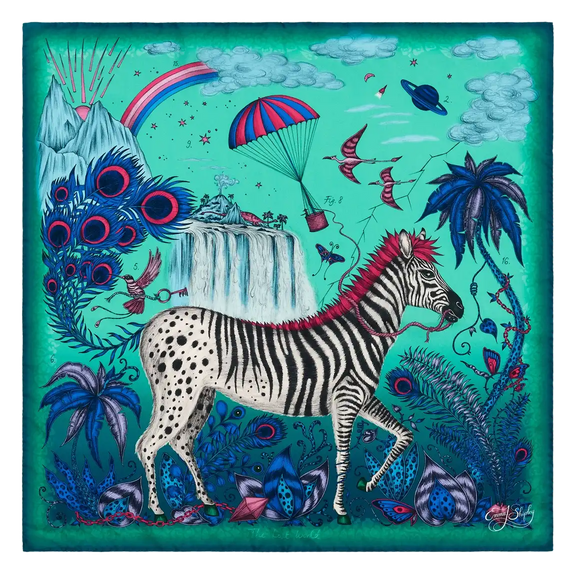 Lost World Silk Twill Scarf - Red Leopard - Summer