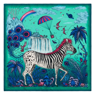 Lost World Silk Twill Scarf - Red Leopard - Summer