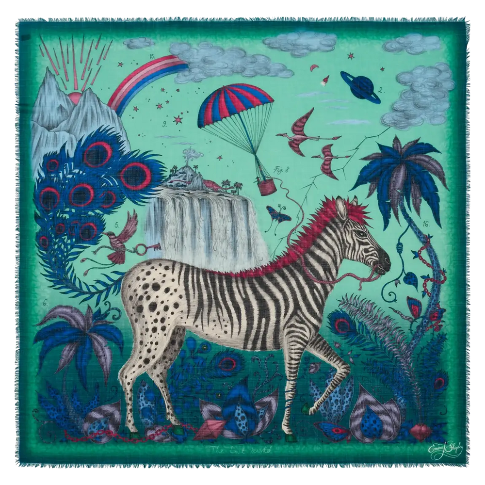 Lost World Fine Wool Scarf - Red Leopard - Summer