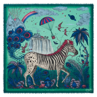 Lost World Fine Wool Scarf - Red Leopard - Summer