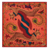 Lynx Silk Twill Scarf - Red Leopard - Autumn