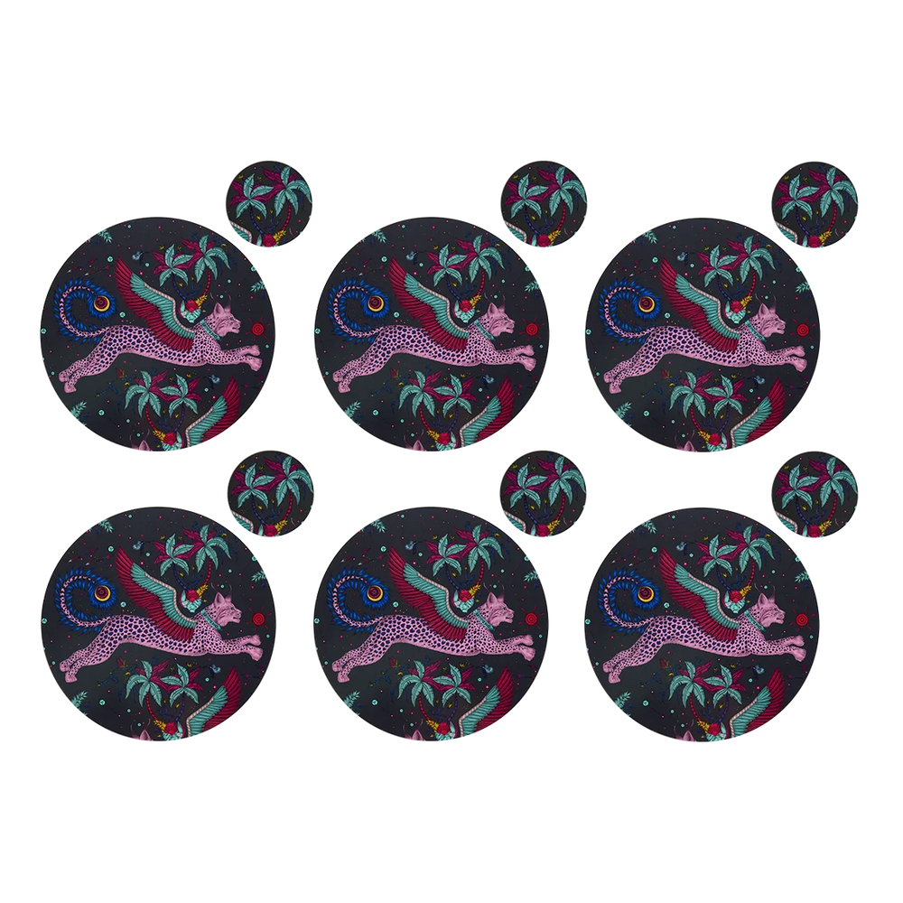 Lynx Round Placemat and Coaster Set