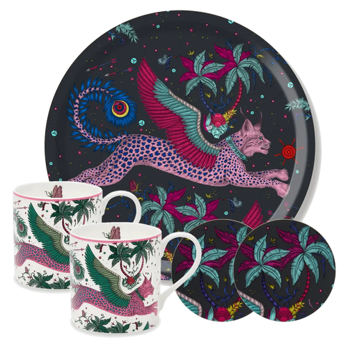 Lynx 'Tea for Two' Tray, Mugs, and Coasters Set swatch icon