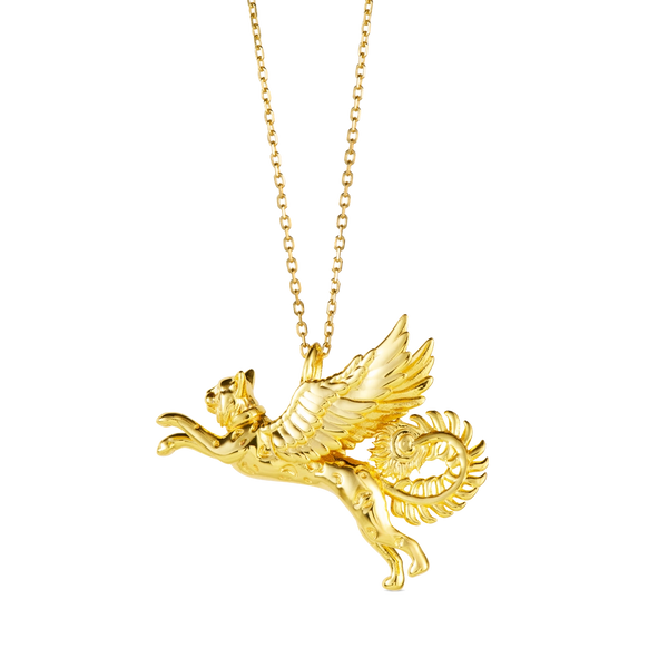 Emma J Shipley - Lynx Pendant Necklace in 18 Karat Yellow Gold