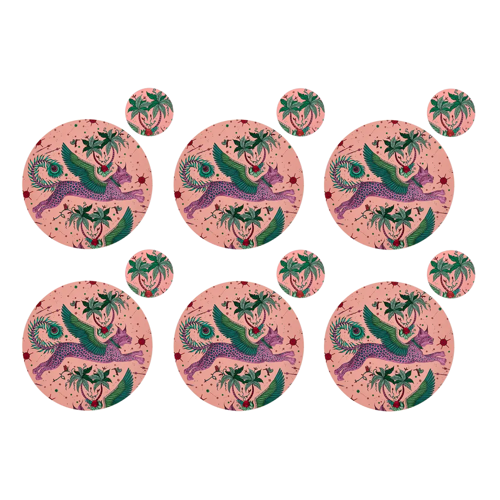 Lynx Round Placemat and Coaster Set