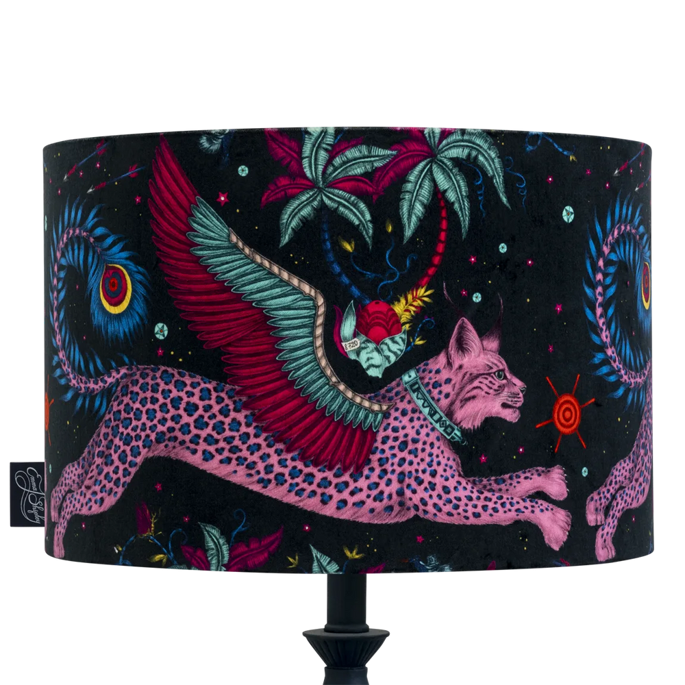Lynx Velvet Lampshade - Large