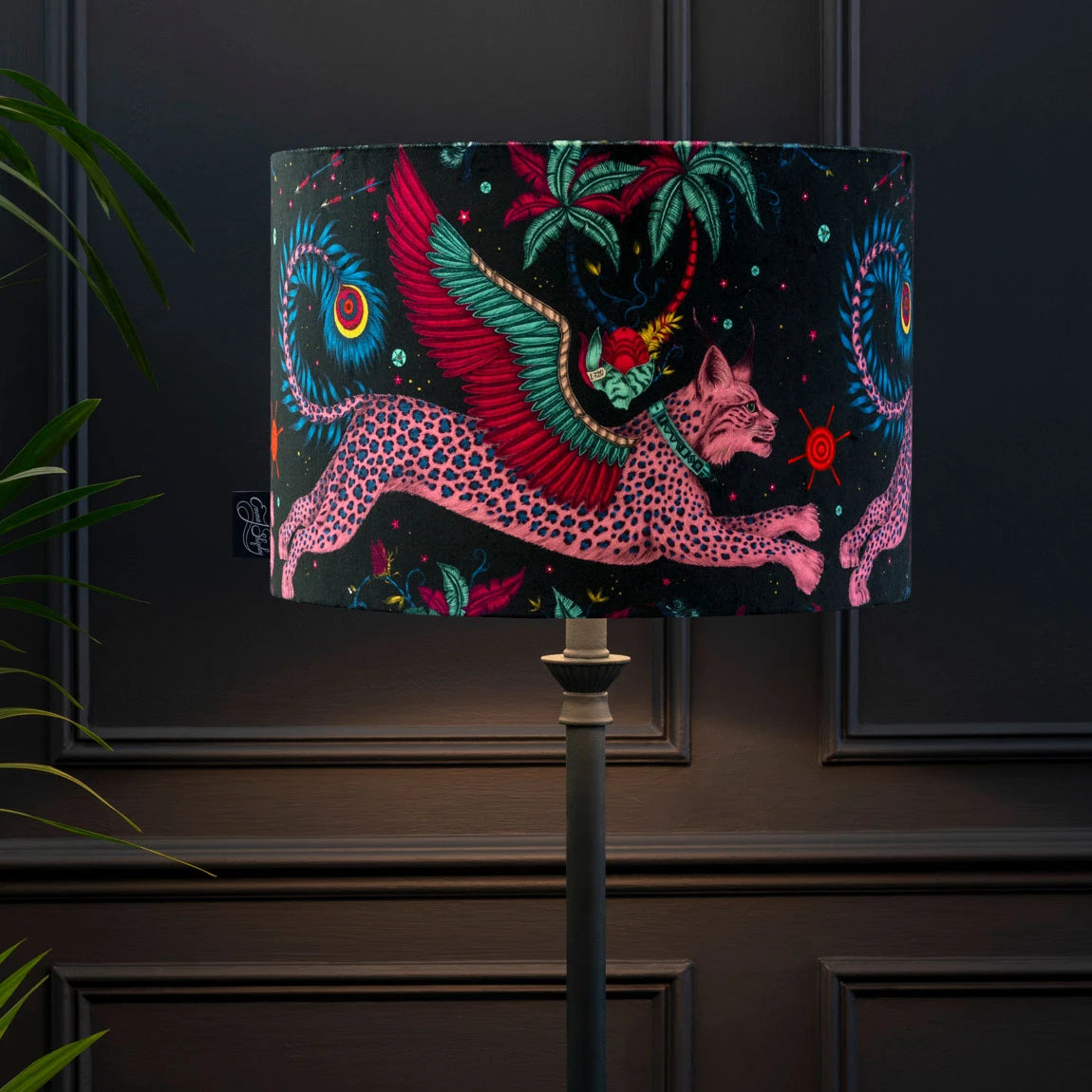 Lynx Velvet Lampshade - Large