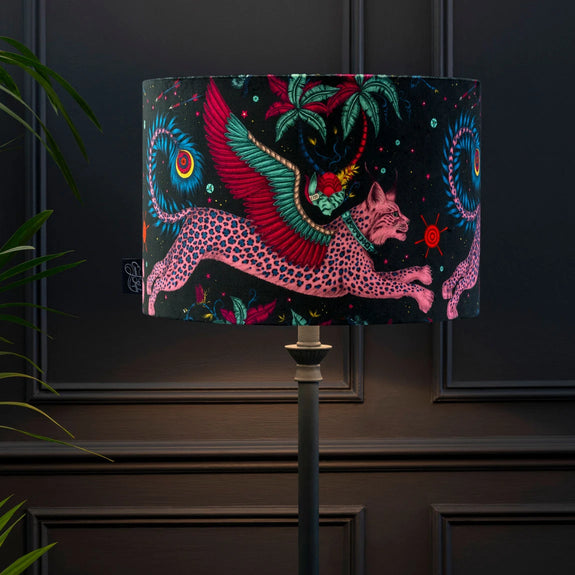 Lynx Velvet Lampshade - Large