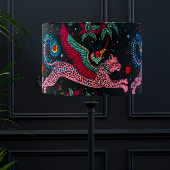 Lynx Velvet Lampshade - Large