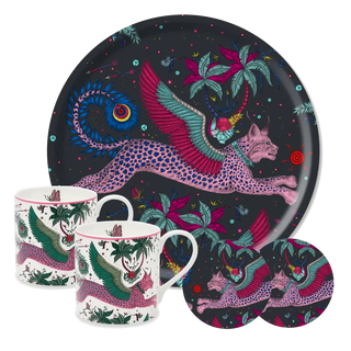Lynx 'Tea for Two' Tray, Mugs, and Coasters Set