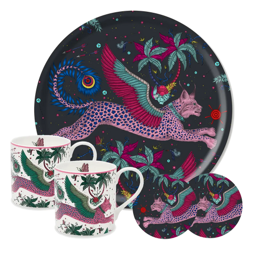 Lynx 'Tea for Two' Tray, Mugs, and Coasters Set swatch icon