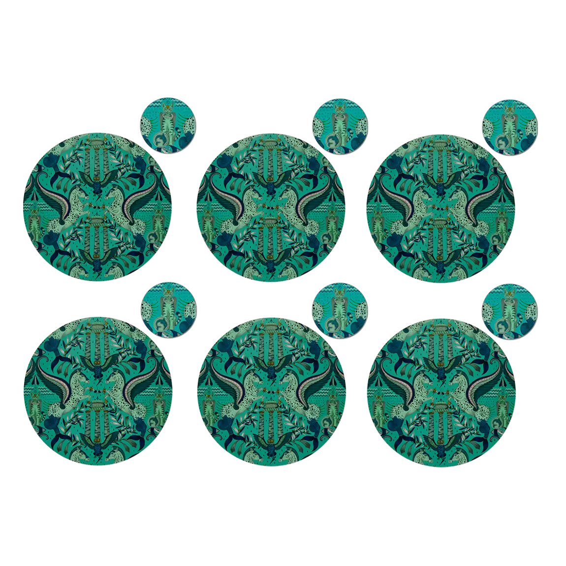 Odyssey Mythos Round Placemat and Coaster Set