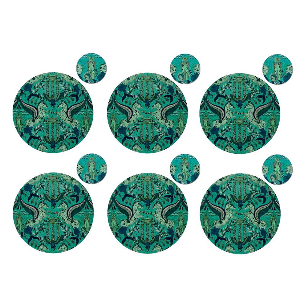 Odyssey Mythos Round Placemat and Coaster Set