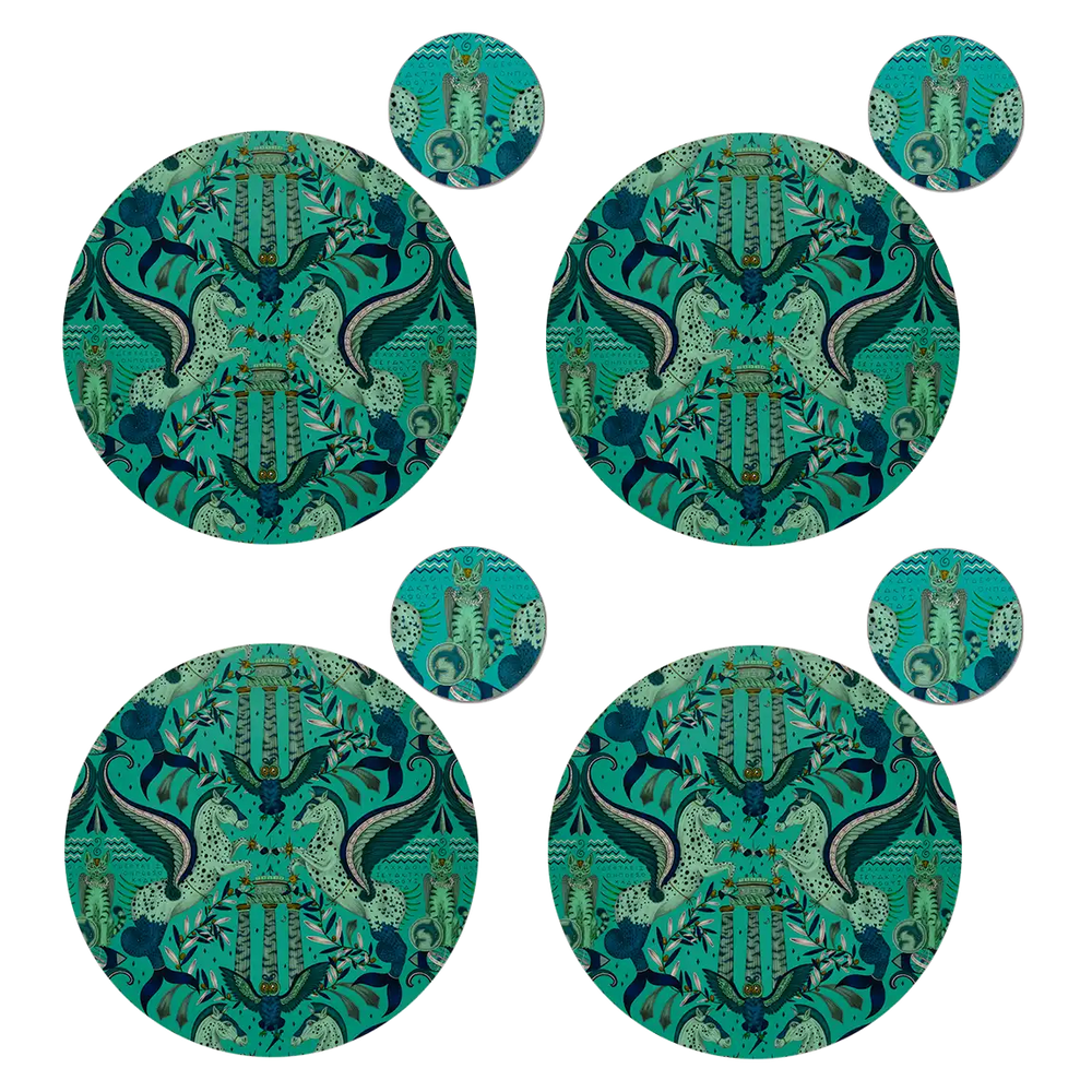 Odyssey Mythos Round Placemat and Coaster Set