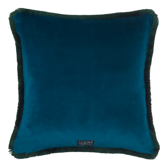 Peacock | Odyssey Luxury Velvet Cushion in Peacock, designed in London by Emma J Shipley