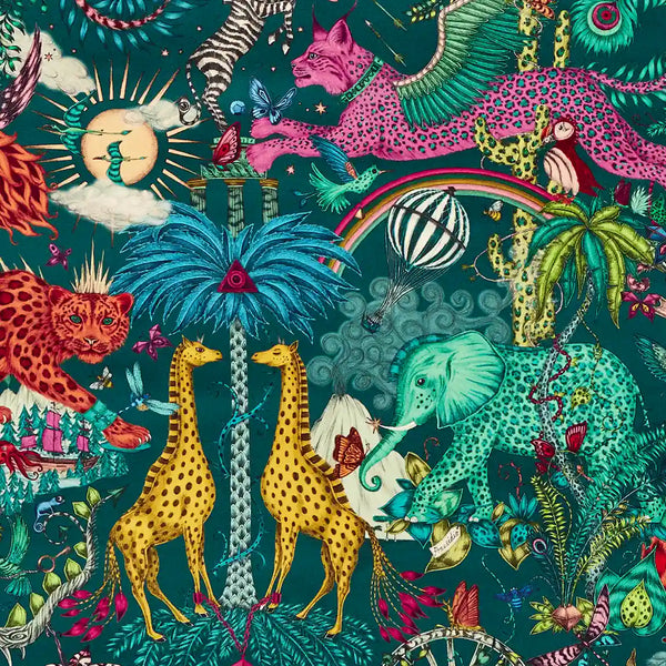 Emma J Shipley Paradise Lost Velvet Fabric - Teal
