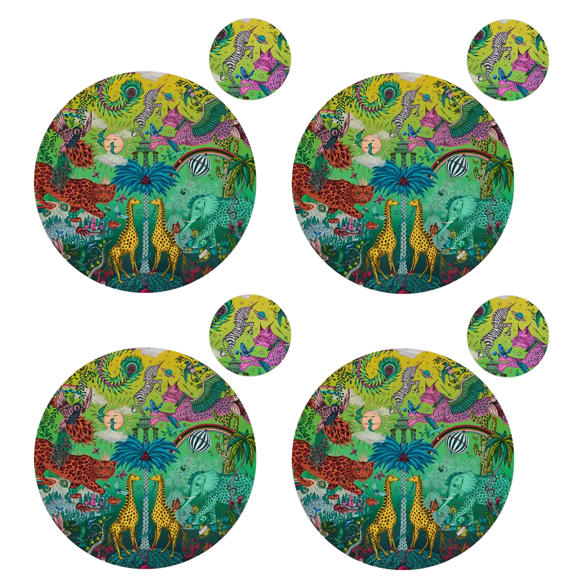 Paradise Lost Round Placemat and Coaster Set