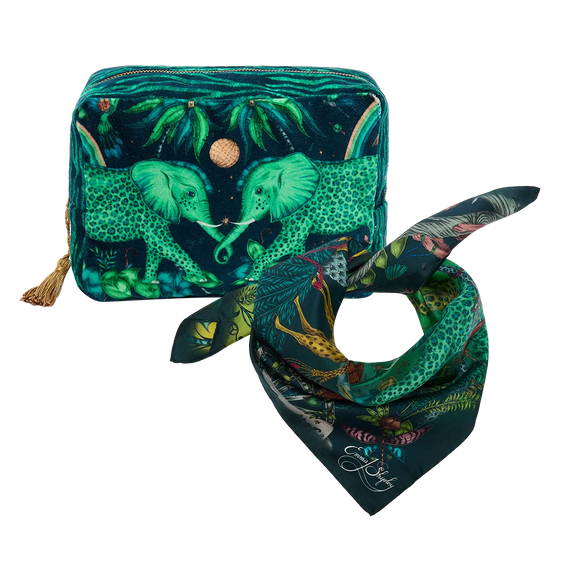 Paradise Lost Silk Scarf & Cosmetic Bag Gift Set