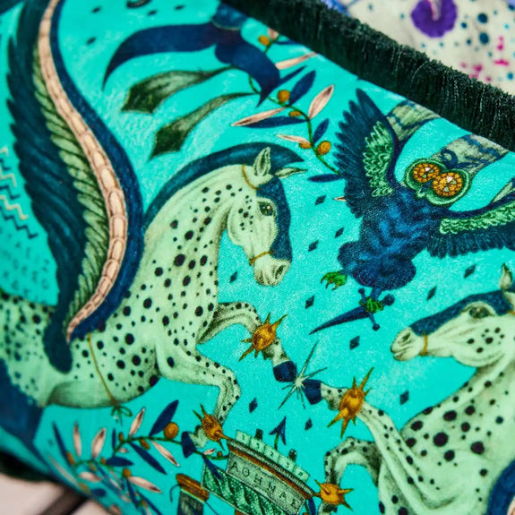 Peacock | Odyssey Luxury Velvet Cushion in Peacock, designed in London by Emma J Shipley