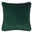 Teal | Back of Teal Luxury Velvet Cushion with Forest Green Fringing