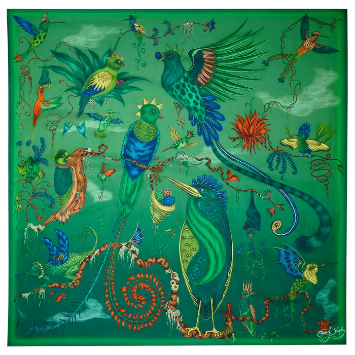Quetzal Silk Chiffon Scarf