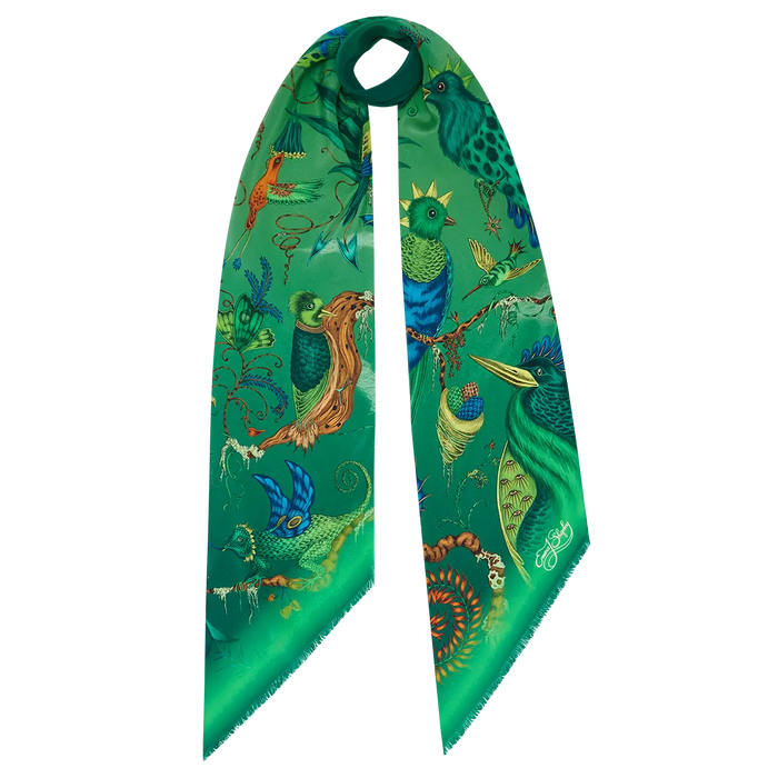 Quetzal Silk Skinny Scarf