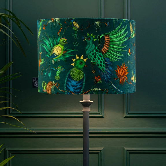 Quetzal Velvet Lampshade - Large