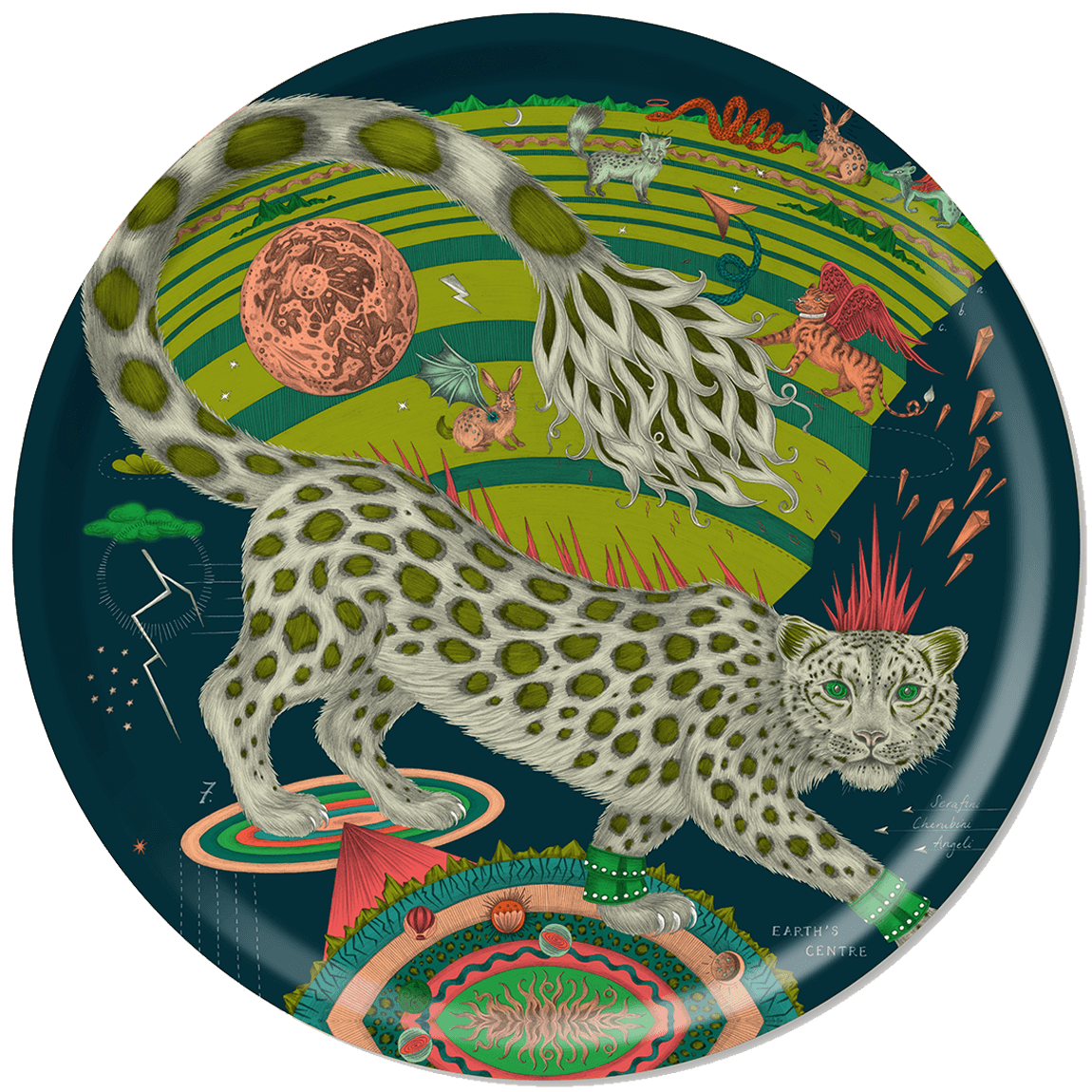 Snow Leopard Round Tray