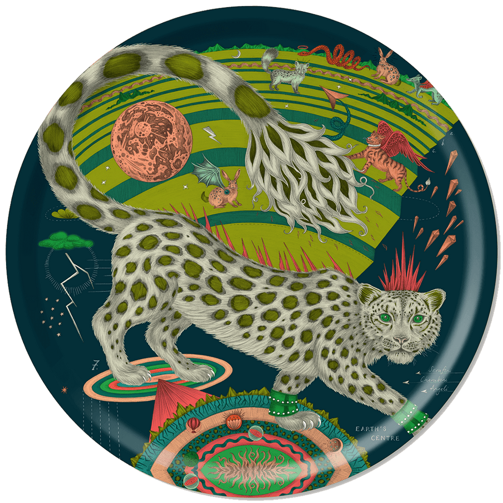 Snow Leopard Round Tray