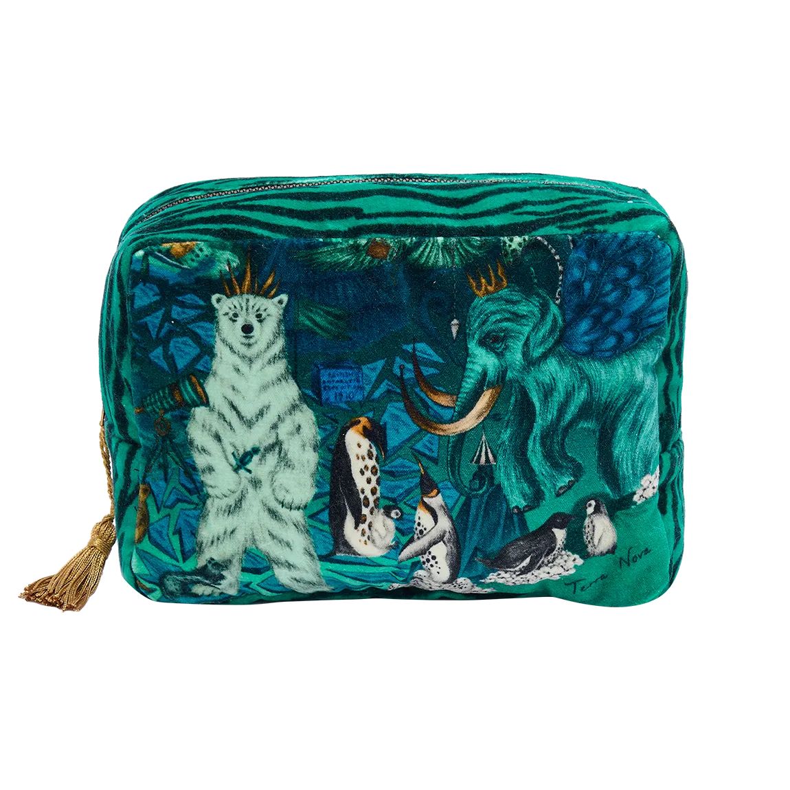 Emma J Shipley Terra Nova Luxury Velvet Cosmetic Bag - Ice