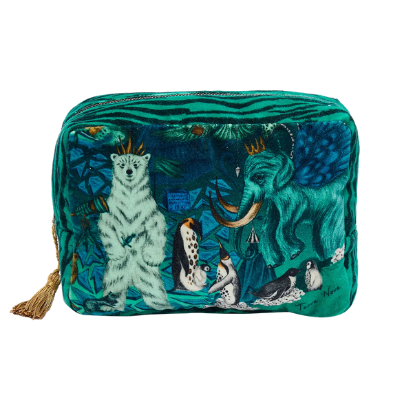 Emma J Shipley Terra Nova Luxury Velvet Cosmetic Bag - Ice
