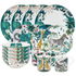 Zambezi Dinner Plates | The Explorer 16-piece dining set by Emma J Shipley with Zambezi dinner plates and bowls, plus Kruger, Zambezi, Lynx and Lost World side plates and mugs