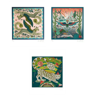 Art Print Trio - Snow Leopard, Lynx, Frontier - 16x16