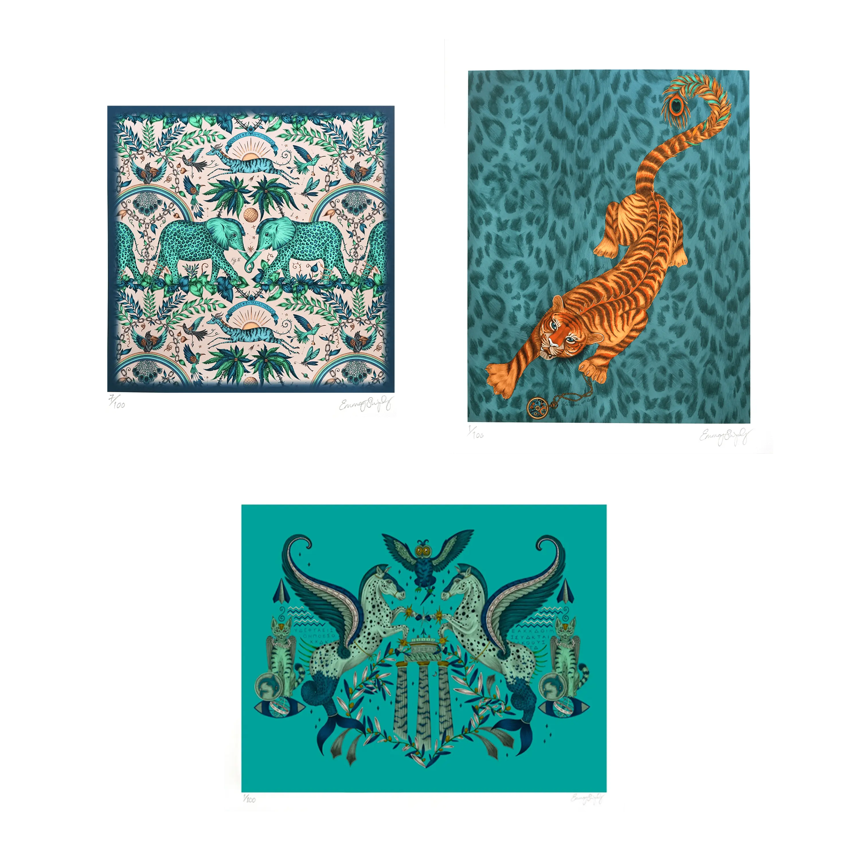 Art Print Motif Trio - Odyssey Mythos, Tigris, Zambezi - 8x10