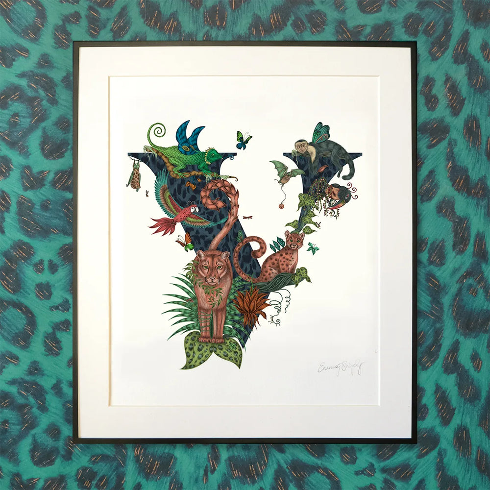 'V' Monogram Fine Art Print