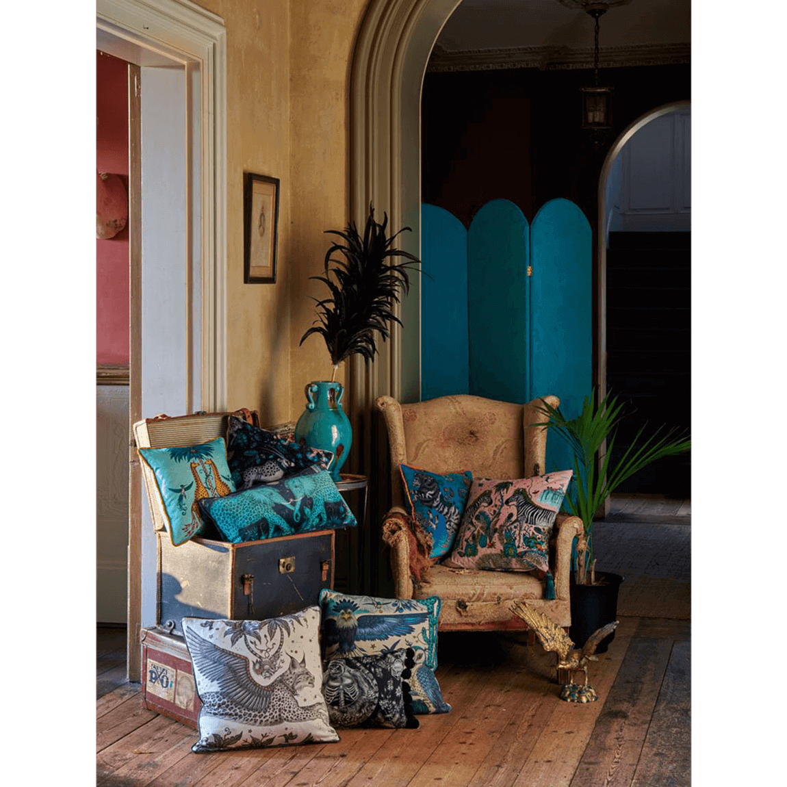 Upholstery Printed Velvet Protea 2 140 cm main image 0